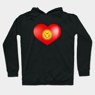 Heart with new flag of Kyrgyzstan Hoodie